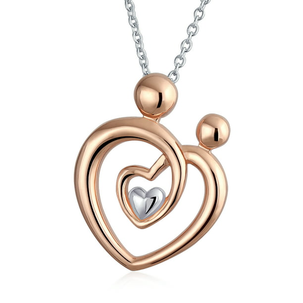 Beautiful Sterling silver 925 sterling Embraced by the Heartâ„¢ Mother Necklace 